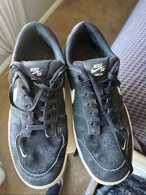 Nike SB Force 58 Men’s Black with White Swoosh Sneakers